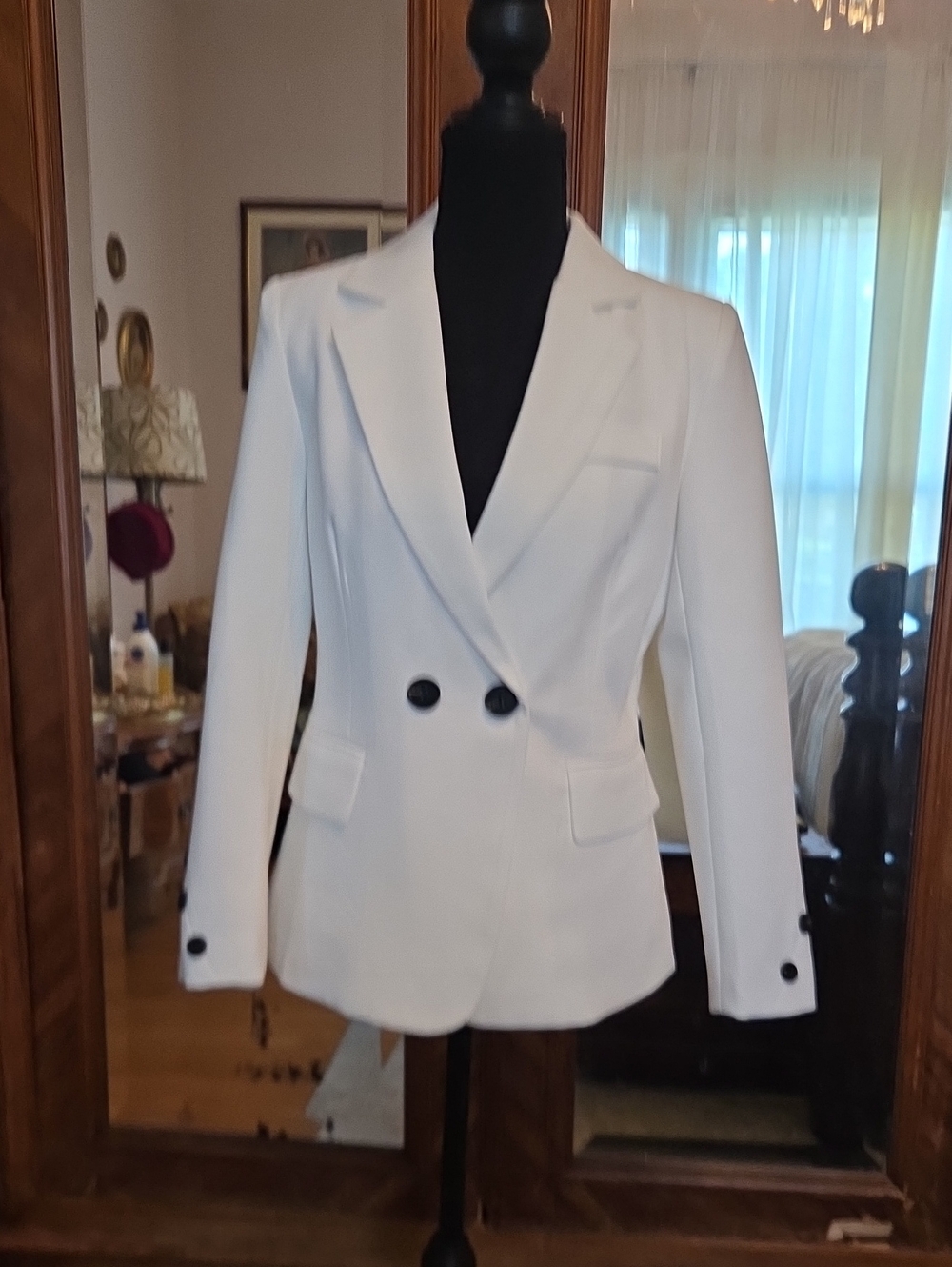 Classic White Double-Breasted Women's Blazer